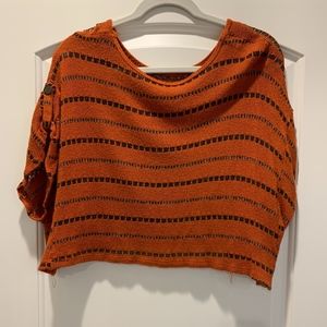 Cropped sweater tee shirt